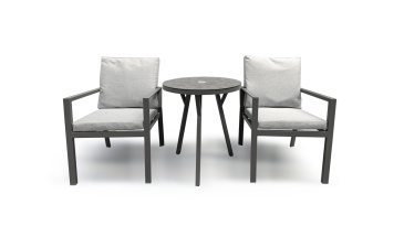 Liv Outdoors - Bermuda Aluminium Bistro Set 2 Chairs & Round Table
