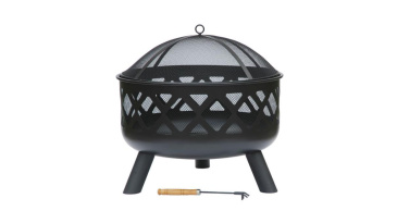 Gardeco - Deep-Drawn Fire Bowl With Criss Cross Cut-Out View Of Fire