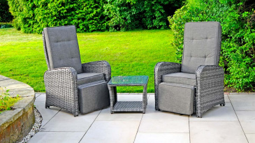 Liv Outdoors - Heritage 2 Recliner Armchair and Table Rattan Bistro Set