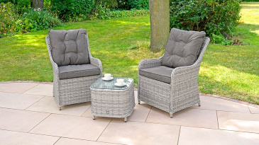 Liv Outdoors - Heritage 2 Large Armchair and Coffee Table Rattan Bistro Set
