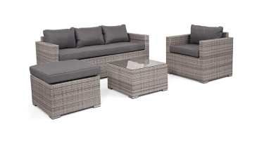 Liv Outdoors - Kingston Rattan 3 Seater Sofa with Armchair Set