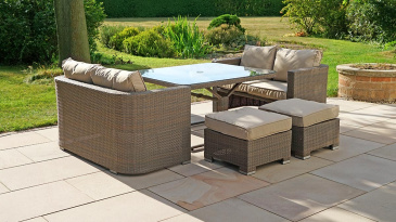 Liv Outdoors - Kingston 8 Seat Rounded Sofa Cube Dining Set 