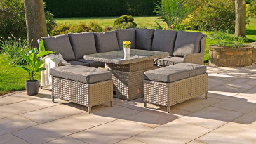 Liv Outdoors - Ascot Sofa Dining Set 2.58m x 2m with Rising Table