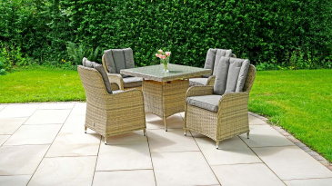 Liv Outdoors - Windsor 4 Seat Square Table Rattan Dining Set