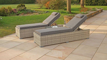 Liv Outdoors - Windsor Sun Lounger and Table Set (Set of 2)