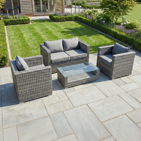 Liv Outdoors - Heritage 2 Seat Sofa & 2 Armchair Rattan Sofa Set