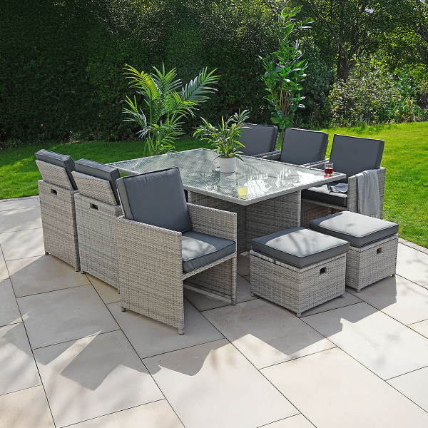 Liv Outdoors - Kingston Rattan Cube Dining Set - 10 Seat