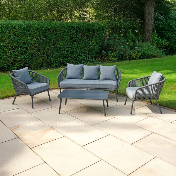 Liv Outdoors - Panama 2 Armchair & 3 Seater Rope Sofa Set