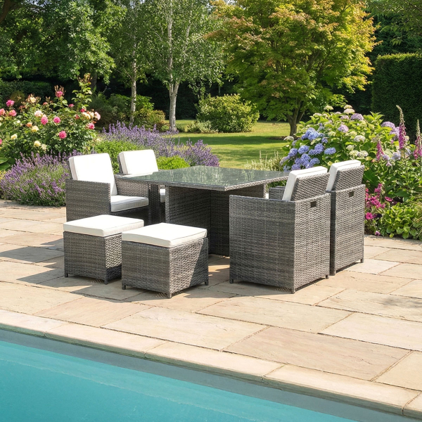 Harts - Compact Rattan Cube - White Cushion Cover Pack