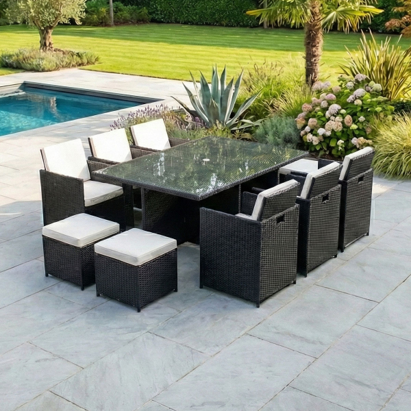 Harts - Premium 10 Seat Rattan Cube Dining Set