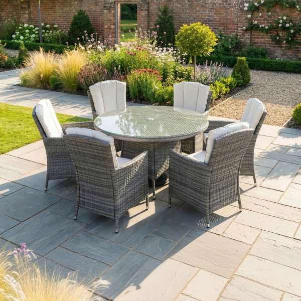 Harts - Premium 6 Seat Round Rattan Dining Set