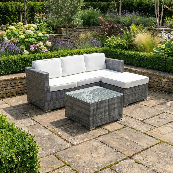 Harts - Premium 3 Seater Sofa with Footstool & Table