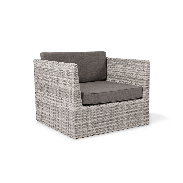 Liv Outdoors - Windsor Armchair for Modular Rattan Sofa in Light Grey