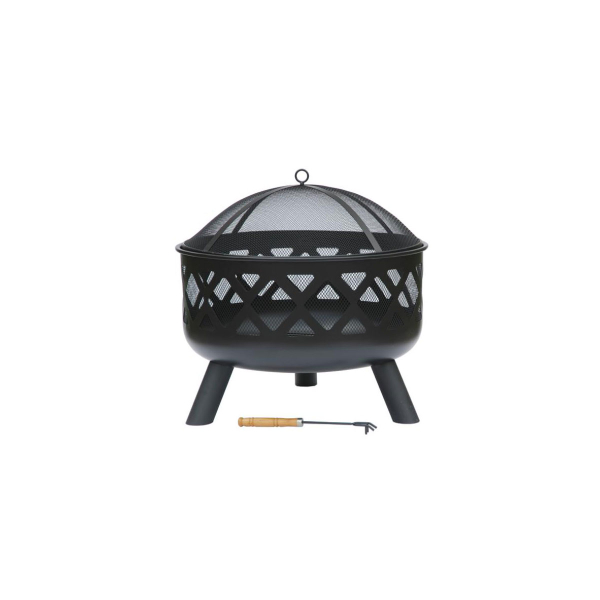 Gardeco - Deep-Drawn Fire Bowl With Criss Cross Cut-Out View Of Fire