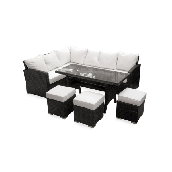  Harts - Premium Rattan Sofa Dining Set - 220cm x 170cm - Brown