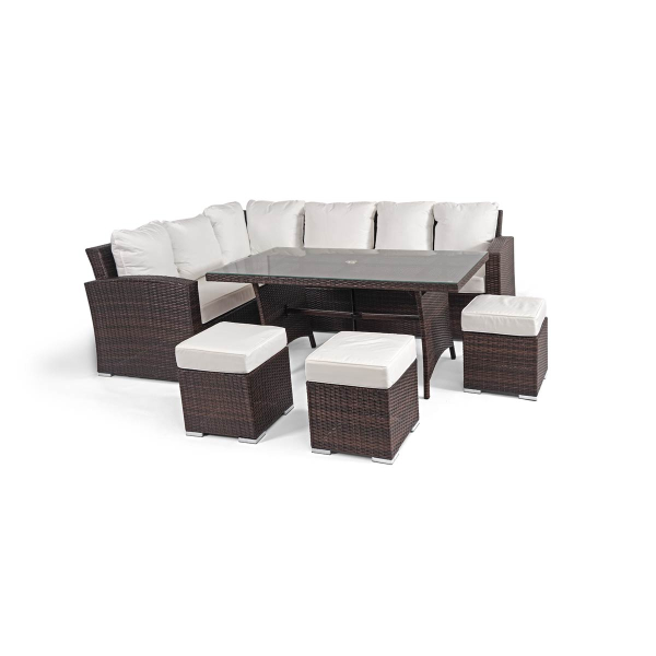 Harts - Premium Rattan Sofa Dining Set - 245cm x 185cm - Brown