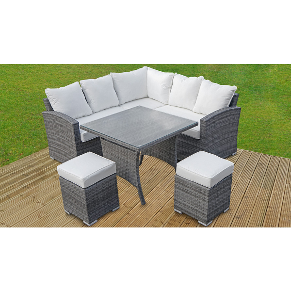 Harts - Premium Sofa Dining Set with Square Table in Grey