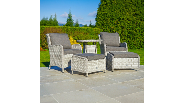 Liv Outdoors - Ascot Rattan Bistro Set with Table & Stools in Light Grey