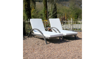 Harts - Premium Rattan Recliner Sun lounger (Set of 2) in Grey