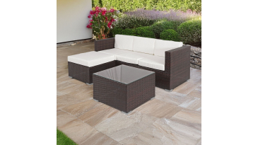 Harts - Premium 3 seater sofa with footstool & table in Brown