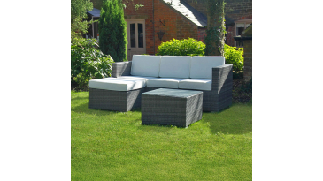 Harts - Premium 3 seater sofa with footstool & table in Grey