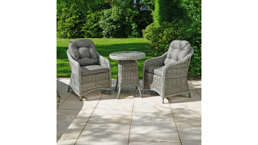 Liv Outdoors - Windsor 2 Seater Rod Weave Bistro set in Grey