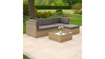 Liv Outdoors - Windsor Modular Rattan Sofa - 245cm x 160cm in Willow