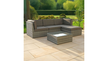 Liv Outdoors - Windsor Modular Rattan Sofa - 245cm x 160cm in Grey