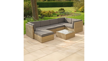 Liv Outdoors - Windsor Modular Rattan Sofa - 320cm x 170cm in Willow