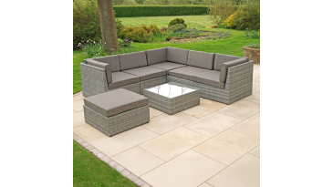 Liv Outdoors - Windsor Modular Rattan Sofa - 320cm x 170cm in Grey
