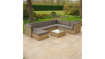 Liv Outdoors - Windsor Modular Rattan Sofa - 320cm x 245cm in Willow