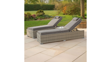 Liv Outdoors - Windsor Sun Lounger and Table Set (Set of 2) in Grey