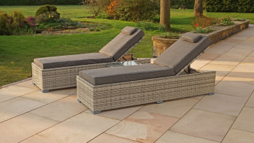 Liv Outdoors - Windsor Sun Lounger and Table Set (Set of 2)
