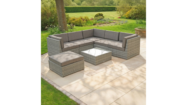 Liv Outdoors - Windsor Modular Rattan Sofa - 320cm x 170cm in Grey