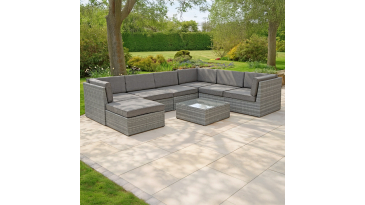 Liv Outdoors - Windsor Modular Rattan Sofa - 320cm x 245cm in Grey