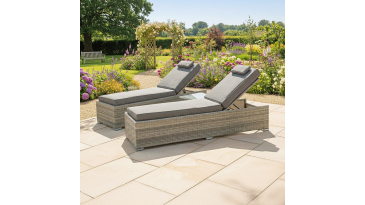 Liv Outdoors - Windsor Sun Lounger and Table Set (Set of 2) in Grey