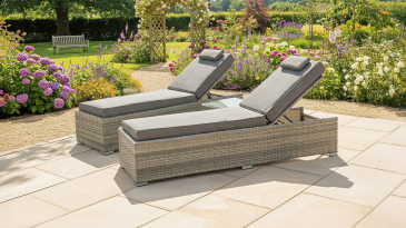 Liv Outdoors - Windsor Sun Lounger and Table Set (Set of 2)