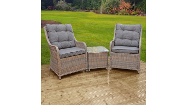 Liv Outdoors - Heritage 2 Armchair and coffee table bistro set in Brown