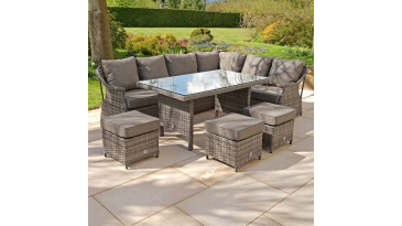 Liv Outdoors - Heritage Corner sofa dining set with large table in Grey