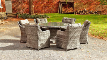 Liv Outdoors - Heritage Rattan 6 Seat 1.35m Round Dining Set