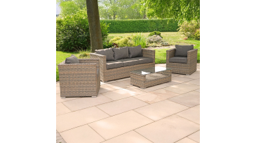 Liv Outdoors - Heritage 3 Seat Sofa & 2 Armchair rattan sofa set in Brown