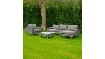 Liv Outdoors - Denver Corner sofa with Armchair & Coffee Table - Right Hand