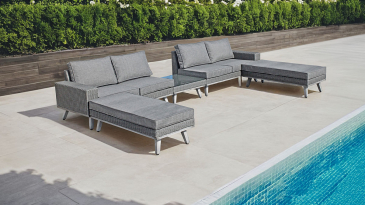Liv Outdoors - Denver Large Corner Sofa & Coffee Table