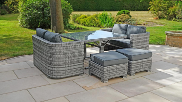 Liv Outdoors - Kingston 8 Seat Rounded Sofa Cube Dining Set 