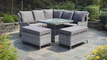 Liv Outdoors - Ascot Sofa Dining Set 2m x 2m with Rising Square Table