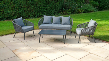 Liv Outdoors - Panama 2 Armchair & 3 Seater Rope Sofa Set