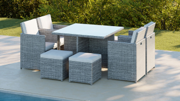 Harts - Compact Rattan Cube - White Cushion Cover Pack