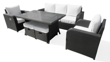 Harts - Premium 3 Seater Sofa with two recliner armchairs in Black