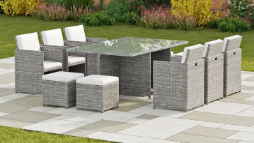 Harts - Premium 10 Seat Rattan Cube Dining Set
