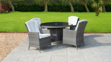 Harts - Premium 4 Seat Round Rattan Dining Set